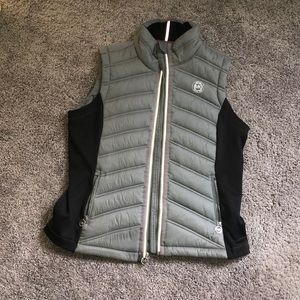 Gray and black Michael Kors vest.